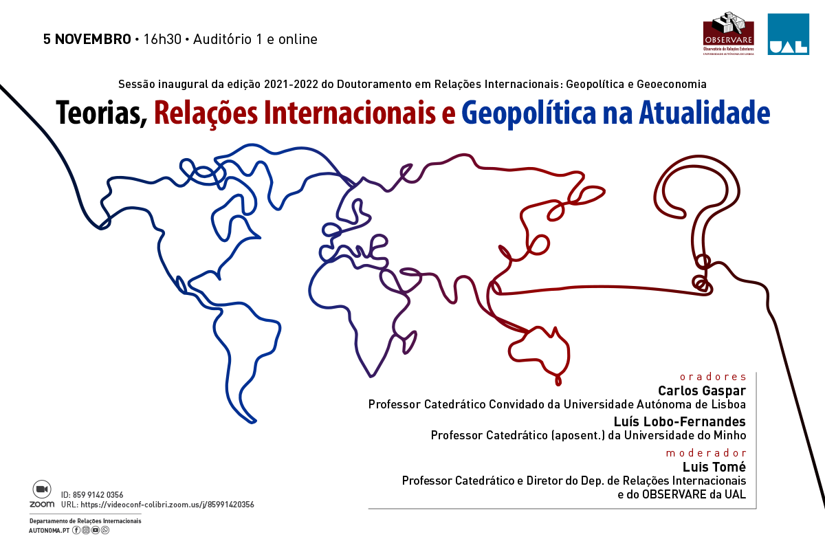 CONFERÊNCIA: TEORIAS, RELAÇÕES INTERNACIONAIS E GEOPOLÍTICA NA ATUALIDADE
