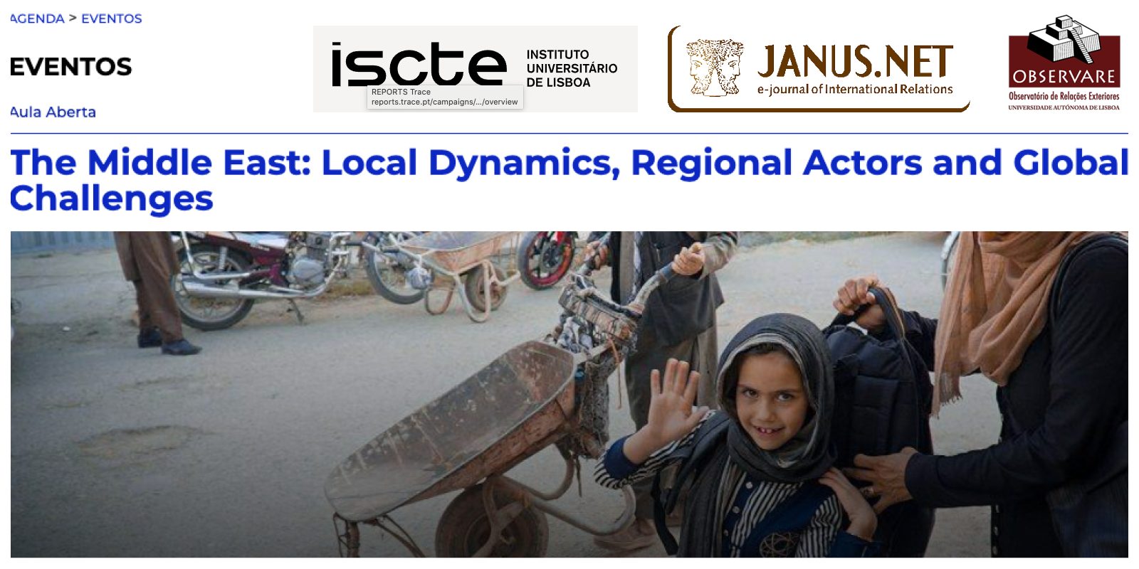 Aula aberta | The Middle East: Local Dynamics, Regional Actors and Global Challenges |